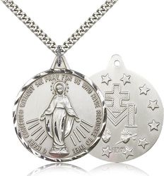 Sterling Silver Miraculous Medal Pendant" itemprop="image