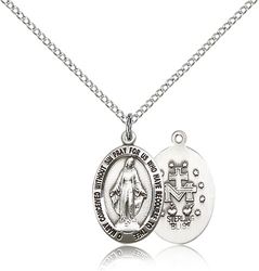 Sterling Silver Miraculous Medal Pendant" itemprop="image