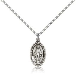 Sterling Silver Miraculous Medal Pendant" itemprop="image