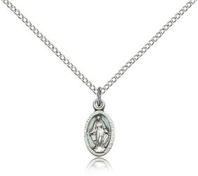 Sterling Silver Miraculous Medal Pendant" itemprop="image