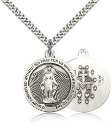 Sterling Silver Miraculous Medal Pendant" itemprop="image