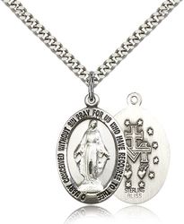 Sterling Silver Miraculous Medal Pendant" itemprop="image