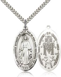 Sterling Silver Miraculous Medal Pendant" itemprop="image