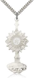 Sterling Silver Monstrance Medal Pendant" itemprop="image