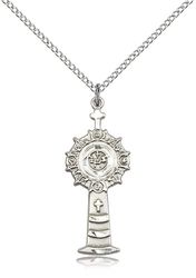 Sterling Silver Monstrance Medal Pendant" itemprop="image