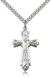 Sterling Silver Mosaic Cross Medal Pendant" itemprop="image