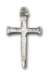 Sterling Silver Nail Cross Medal Pendant" itemprop="image