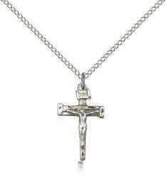 Sterling Silver Nail Crucifix Medal Pendant" itemprop="image