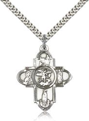 Sterling Silver Our Lady 5-Way Medal Pendant" itemprop="image