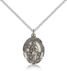 Sterling Silver Our Lady Of Assumption Patron Saint Medal Pendant - Medium" itemprop="image