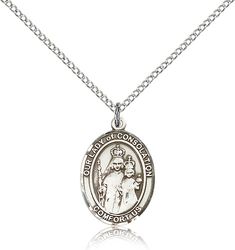 Sterling Silver Our Lady of Consolation Patron Saint Medal Pendant - Medium" itemprop="image