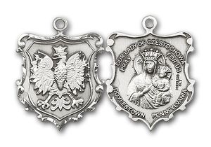 Sterling Silver Our Lady of Czestochowa / English Falco" itemprop="image