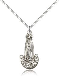 Sterling Silver Our Lady of Fatima Medal Pendant" itemprop="image