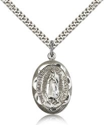 Sterling Silver Our Lady of Guadalupe Medal Pendant" itemprop="image