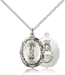 Sterling Silver Our Lady of Guadalupe Medal Pendant" itemprop="image