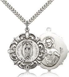 Sterling Silver Our Lady of Guadalupe Medal Pendant" itemprop="image