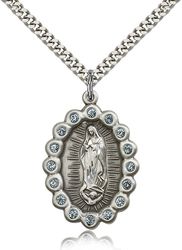 Sterling Silver Our Lady of Guadalupe Medal Pendant" itemprop="image