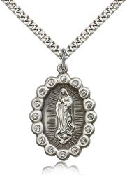 Sterling Silver Our Lady of Guadalupe Medal Pendant" itemprop="image