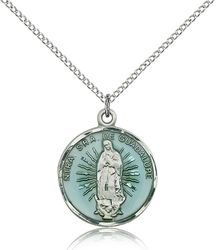 Sterling Silver Our Lady of Guadalupe Medal Pendant" itemprop="image