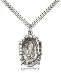 Sterling Silver Our Lady of Guadalupe Medal Pendant" itemprop="image