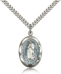 Sterling Silver Our Lady of Guadalupe Medal Pendant" itemprop="image