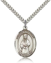 Sterling Silver Our Lady of Hope Patron Saint Medal Pendant - Large" itemprop="image