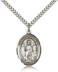 Sterling Silver Our Lady of Knock Patron Saint Medal Pendant - Large" itemprop="image