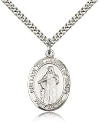 Sterling Silver Our Lady Of Knots Patron Saint Medal Pendant - Large" itemprop="image