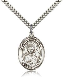 Sterling Silver Our Lady of La Vang Patron Saint Medal Pendant - Large" itemprop="image