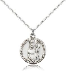 Sterling Silver Our Lady of Loretto Medal Pendant" itemprop="image