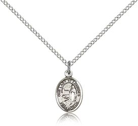 Sterling Silver Our Lady of Lourdes Patron Saint Medal Pendant - Small" itemprop="image