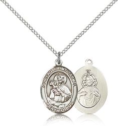 Sterling Silver Our Lady of Mount Carmel Patron Saint Medal Pendant - Medium" itemprop="image