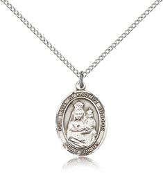 Sterling Silver Our Lady of Prompt Succor Patron Saint Medal Pendant - Medium" itemprop="image