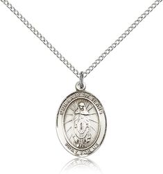 Sterling Silver Our Lady of Tears Patron Saint Medal Pendant - Medium" itemprop="image