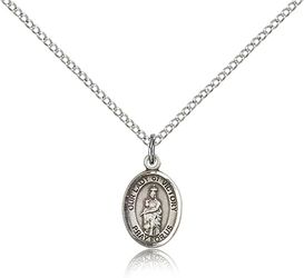 Sterling Silver Our Lady of Victory Patron Saint Medal Pendant - Small" itemprop="image