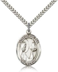 Sterling Silver Our Lady Star of the Sea Patron Saint Medal Pendant - Large" itemprop="image