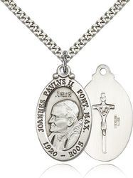 Sterling Silver Pope John Paul II Medal Pendant" itemprop="image