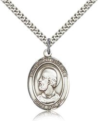 Sterling Silver Pope Saint Eugene I Patron Saint Medal Pendant - Large" itemprop="image