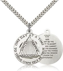 Sterling Silver Recovery Medal Pendant" itemprop="image