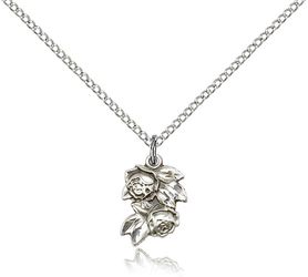 Sterling Silver Rose Medal Pendant" itemprop="image