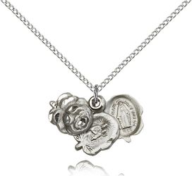 Sterling Silver Rosebud Medal Pendant" itemprop="image