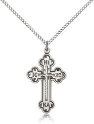 Sterling Silver Russian Cross Medal Pendant" itemprop="image