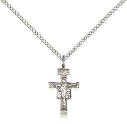 Sterling Silver San Damiano Crucifix Medal Pendant" itemprop="image