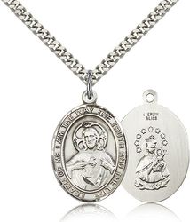 Sterling Silver Scapular Patron Saint Medal Pendant - Large" itemprop="image