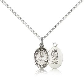 Sterling Silver Scapular Patron Saint Medal Pendant - Small" itemprop="image