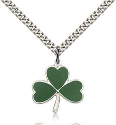 Sterling Silver Shamrock Medal Pendant" itemprop="image