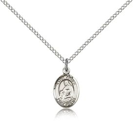 Sterling Silver St. Agnes of Rome Patron Saint Medal Pendant - Small" itemprop="image