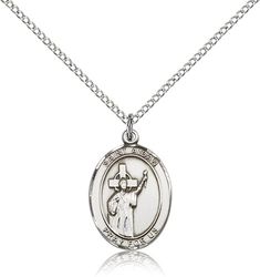 Sterling Silver St. Aidan Of Lindesfarne Patron Saint Medal Pendant - Medium" itemprop="image