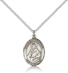 Sterling Silver St. Alexandra Patron Saint Medal Pendant - Medium" itemprop="image