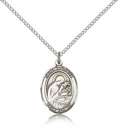 Sterling Silver St. Aloysius Gonzaga Patron Saint Medal Pendant - Medium" itemprop="image